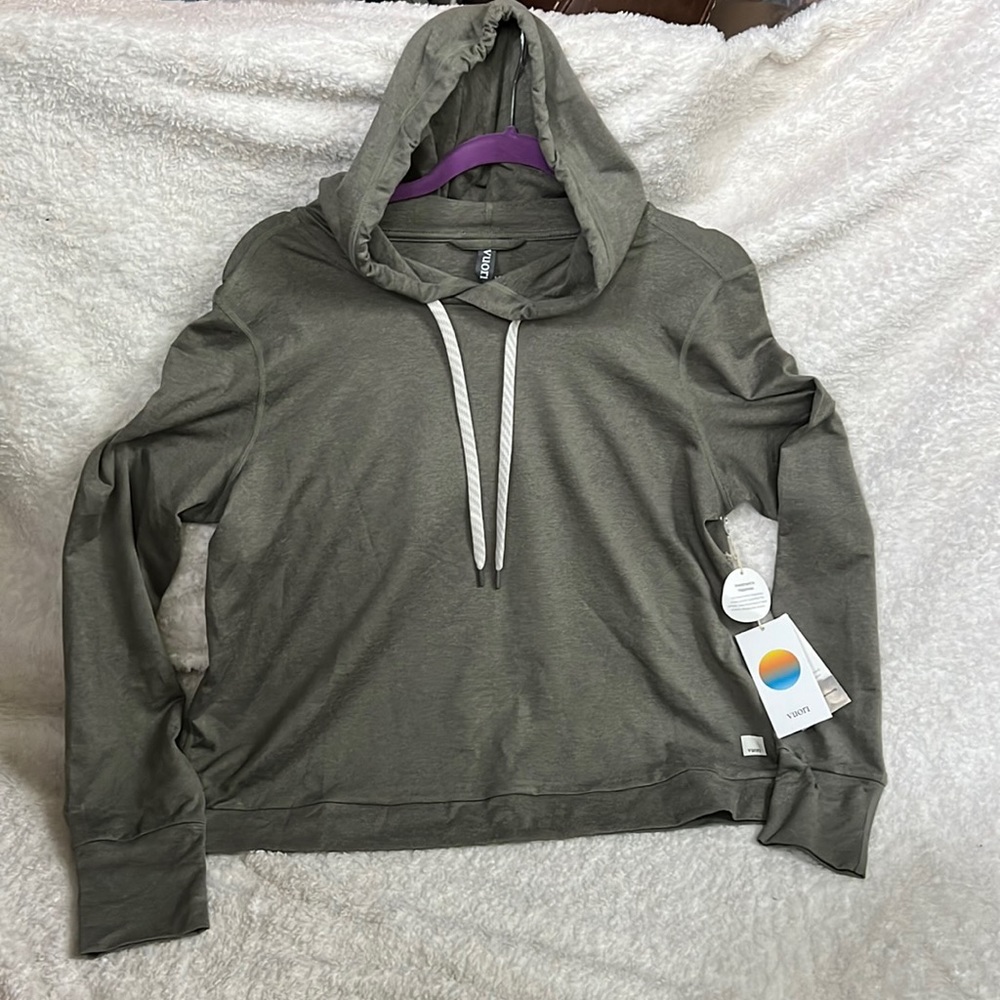 Vuori Halo Essential Hoodie - green- size Large